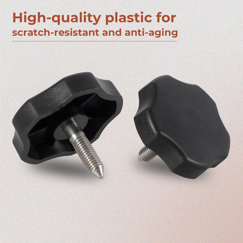 BHB Store 6PCS Soft Top Door Surround Knob Window Frame Knobs Kits with Pins Compatible with Jeep Wrangler JK 2007-2018 Jeep Wrangler TJ 1997-2000 Black 2 Short + 4 Long - Image 4